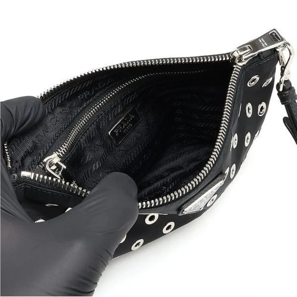 Prada Black Wristlet with Silver Eyelets - Picture 11 of 12